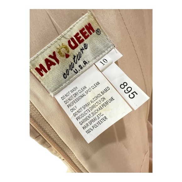 May Queen Couture Champagne Chiffon Sweetheart‎ Neckline Rhinestone Brooch Dress - Picture 5 of 16